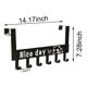 thumbnail image 2 of Eywlwaar sobre la puerta, estante de 6 perchas decorativo de metal compatible con el uso doméstico, sombreros, abrigos, llavero, ropa, bufandas, ganchos (2 paquetes, negro + blanco) Afortunado Sencillez, 2 of 5