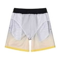 thumbnail image 4 of MADHERO Mens Swim Trunks Ombre Quick Dry Beach Shorts with Mesh Lining 5 inch Black Yellow Size 2xl, 4 of 7