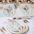 thumbnail image 3 of Happy Easter Cloth Napkins, Spring Watercolor Bunny Eggs Flower Blue Plaid Washable and Reusable Dinner Napkins Set of 6, Table Napkin for Kitchen Party Birthday Wedding Hotel Housewarming 20"x20", 3 of 9