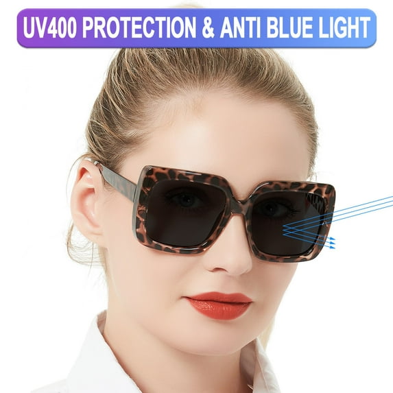 OCCI CHIARI Sunglasses Reading Glasses Large Sunglass Readers 2.75 for Women Anti Blue Light UV Protection Outdoor 1.0 1.25 1.5 1.75 2.0 2.25 2.5 2.75 3.0 3.5 (Gray, 2.75) Acrylic Lens