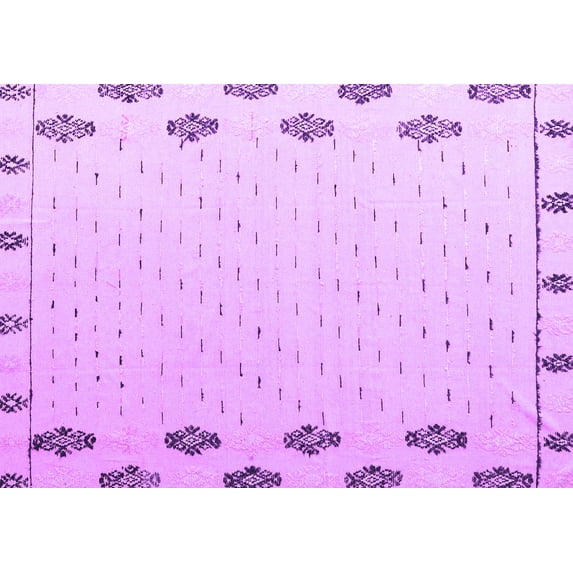 Ahgly Company Indoor Rectangle Solid Purple Modern Area Rugs, 7' x 9'