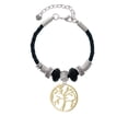 thumbnail image 2 of Delight Jewelry Goldtone Tree of Life in Circle Godmother Celtic Knot Leather Bead Bracelet, 7"+2" Extender, 2 of 4