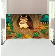 thumbnail image 1 of Owl Headboard, Old Wise Nanny Grandma Owl in the Chestnut Tree Hallow Looking Through Sage Character, Upholstered Decorative Metal Bed Headboard with Memory Foam, Twin Size, Multicolor, by Ambesonne, 1 of 4