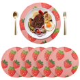 thumbnail image 5 of Ryvnso Strawberry Pattern Round Plate Mats Dining Table Placemat Set of 4 for Holiday Decoration, 5 of 7