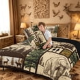 thumbnail image 4 of meiyoeat Retro Woodland Deer Queen Comforter Set For Adults,Rustic Mountain Bear Pine Comforter Sets Queen For Men,Black Reversible,3pcs, 4 of 7