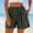 Shorts-A92Army Green, variant on Women Pleated Shorts High Waisted Flowy Casual Shorts with Pockets Elastic Waistband Pull on Textured Rib Knit Summer Lounge Vacation Dressy Shorts Beige XL
