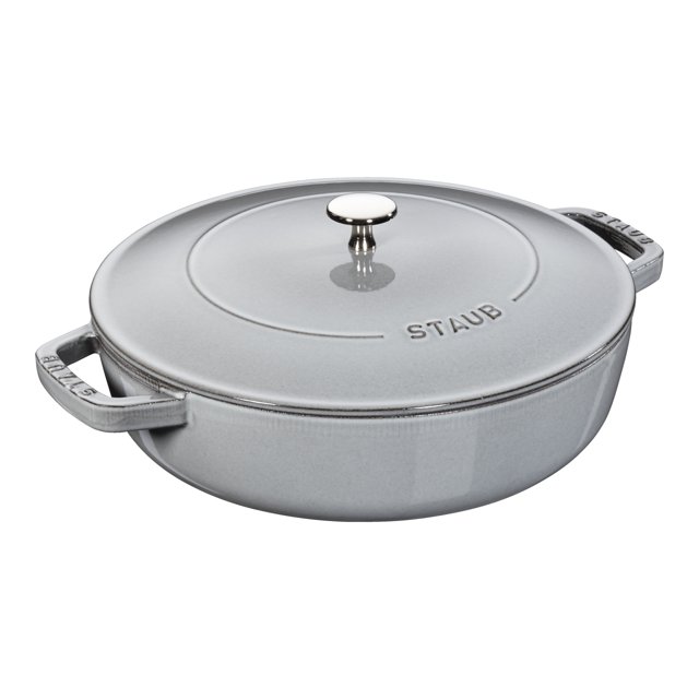 STAUB Braisières 3,7 L Fonte Ronde Sauté Pan Chistera, Gris Graphite