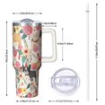 thumbnail image 2 of OBREWU Dogs with Flowers Tumbler with Handle and Lid,Dogs with Flowers 40oz Double Wall Vacuum Insulated Tumbler,Cups Gift for Women and Men, 2 of 7