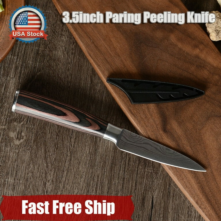 PAUDIN Utility Knife 5 inch Chef Knife German High Carbon Stainless Steel  Knife, Fruit and Vegetable Cutting Chopping Carving Knives, Ergonomic  Handle