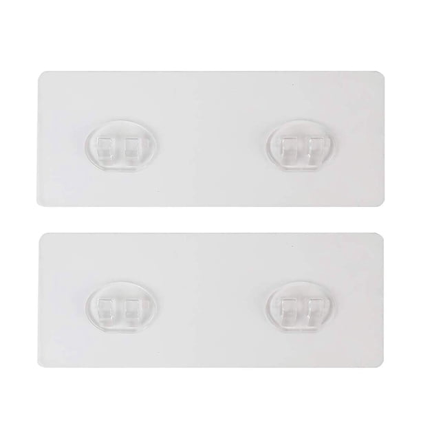 Grande fuerte ducha pegatina ventosa tira para el almacenamiento de baño transparente estante montado en la pared ganchos