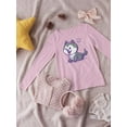 thumbnail image 3 of Cute Cartoon Husky Pup Long Sleeve Toddler -Image by Shutterstock,  5 Toddler, 3 of 4
