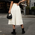thumbnail image 6 of Women's High Waisted Skirts Asymmetrical Ruffle Flowy Business Casual Work Midi Skirt White XXL(XXL), 6 of 8