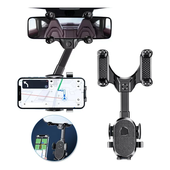 Soporte Porta Celular 360 Carro Auto Espejo Retrovisor