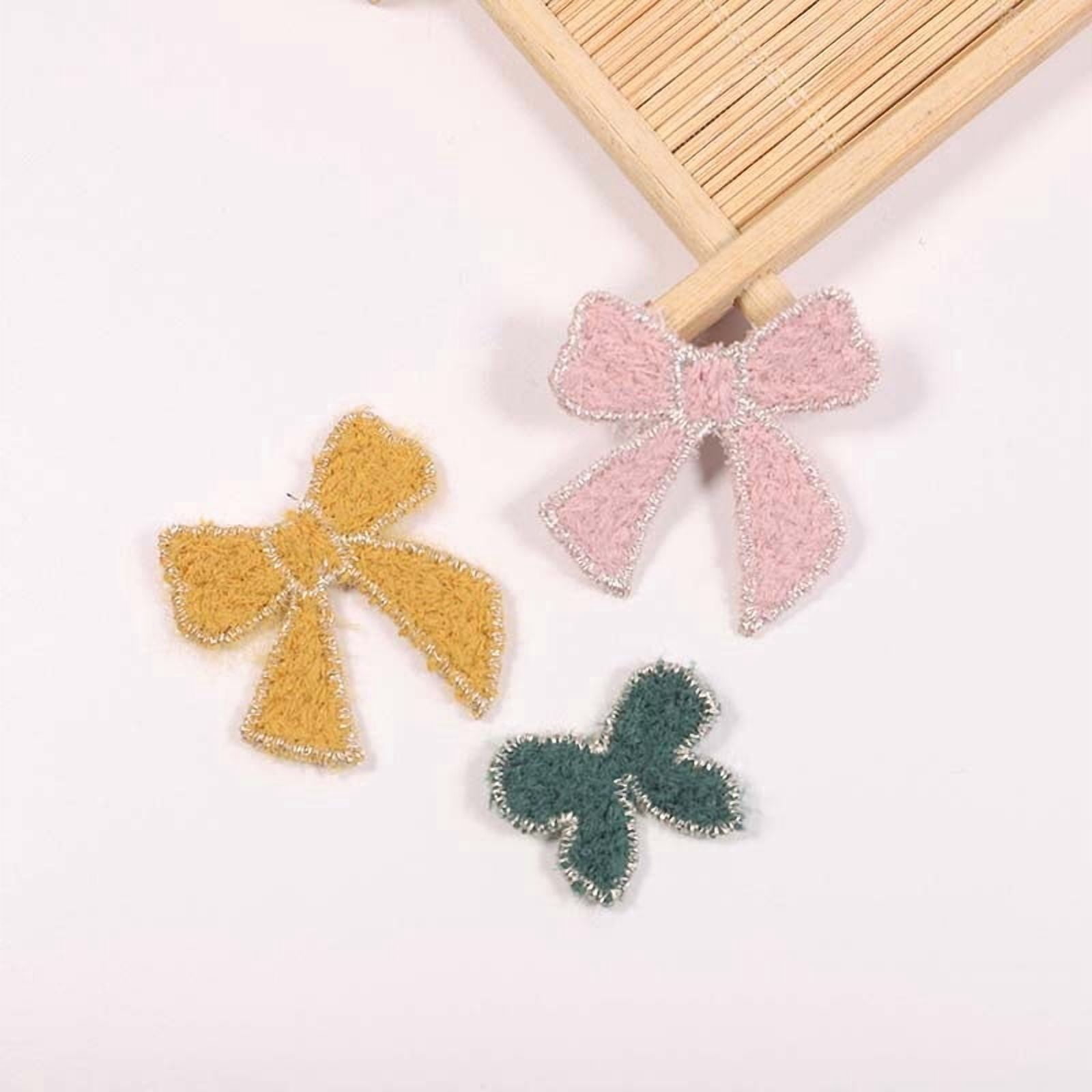 14pcs cute backpack dress decorative accessories clothing patch stickers sweet and versatile bow embroidered cloth stickers