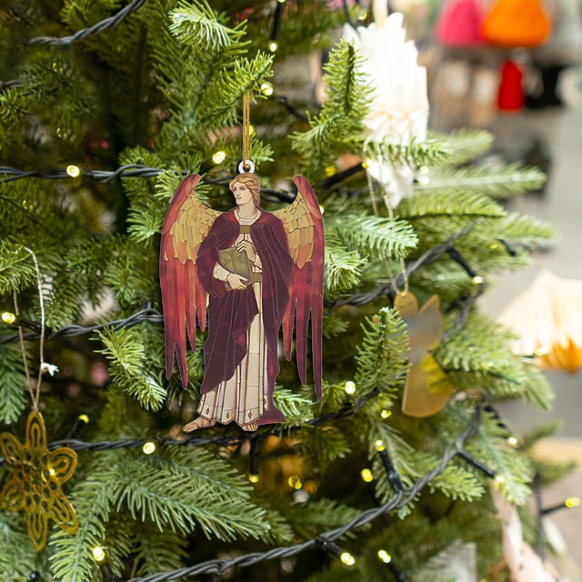 Xihbxyly Artículos Por Menos de $10 Decoración Navideña Árbol de Navidad Plano Estilo Retro Decoración Del Hogar Adornos para El Coche