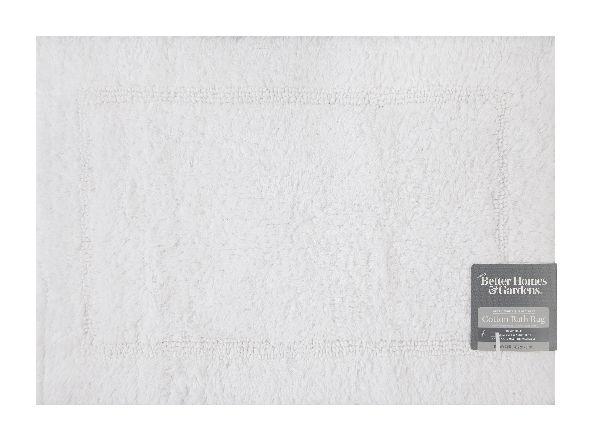 Better Homes Gardens Bath Rug Cotton Reversible Washable 17 x 24
