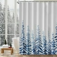 thumbnail image 6 of Christmas Shower Curtain, Farmhouse Rustic Modern Snow Landscape Bathroom Decor Shower Curtain Set, Water Repellent Cloth with Hooks 72X72 Inch, 6 of 6
