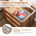 thumbnail image 4 of Night Stand Set of 2, 23.6" Boho Rattan Nightstands with Charging Station, 2 Drawers Modern Bedside Table for Bedroom, Living Room, Hallway, 4 of 8