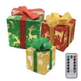 thumbnail image 1 of 3Pcs Light up Gift Box Decoration LED Christmas Boxes Set Christmas Decorative Yellow Red Green, 1 of 9