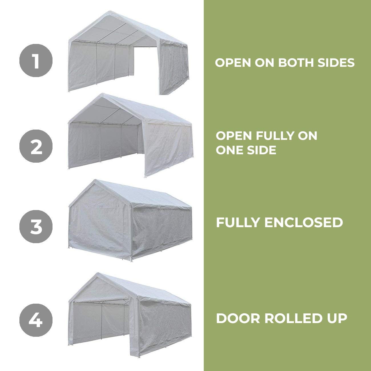 Abba Patio 12 X 20 Feet Heavy Duty Carport Beige Car Canopy