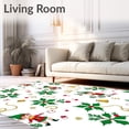 thumbnail image 2 of ODIKA 2'x3' Machine Washable Non-Slip Area Rug, Whimsical Christmas Elves Surrounded by Interlocking Holly and Bell High Traffic Rug with Pad, Red, 733624, 2 of 8