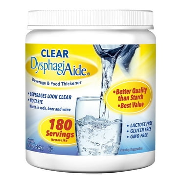 Clear DysphagiAide Clear Liquid and Food Thickener, 180 Servings, Unflavored, Liquid thickener for dysphagia