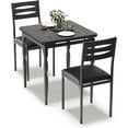 thumbnail image 7 of 3 Piece Dining Table Set, Dining Table and Chairs Set for 2, Kitchen Table Set for Small Spaces, Kitchen, Apartment, Black, 7 of 7