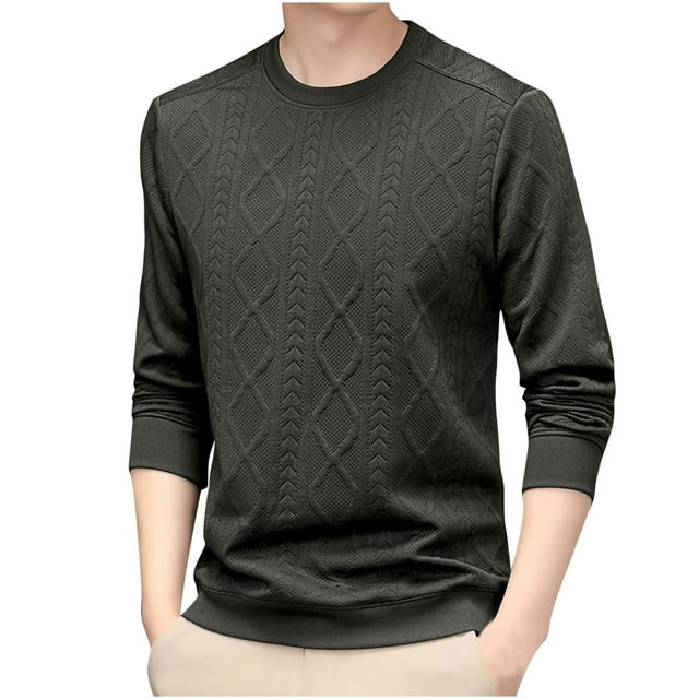 Chemise à Manches Longues Col Rond Couleur Unie pour Homme