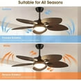 thumbnail image 6 of YIOSI 44" Tropical Palm Leaf Ceiling Fan with LED Lights, Remote/APP Control, Quiet Reversible Motor, Dimmable Lighting, Indoor/Outdoor Ceiling Fans for Patios, Porches, Bedrooms - Brown, 6 of 11
