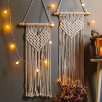 New 4 Style Bohemian Macrame Wall Hanging Tapestry Mandala Moon Dreamcatcher Wall Decor Boho Woven Knitted Tapestries Home Decoration Wedding Decor