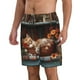 thumbnail image 2 of Balery Cat Asleep Among Flowers Traje de Baño Estilo Hawaiano para Hombre, Shorts de Secado Rápido con Bolsillos-Medium, 2 of 6