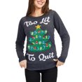 thumbnail image 1 of Tipsy Elves Suéter demasiado iluminado para dejar de fumar para mujer - Suéter navideño con árbol iluminado: S, 1 of 1