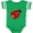 Football Green and White, variant on Ladybug with a White Heart Girls Baby Bodysuit