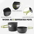 thumbnail image 3 of Kit de utensilios de cocina para camping, juego de ollas de 0,33 galones y sartenes de 0,17 galones, taza SUS304 de 0,08 galones, tenedores, cuchillos, cucharas para senderismo, camping, cocina al air, 3 of 5