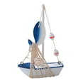 thumbnail image 5 of Miniature Sailing Boat Mediterranean Sculpture Crafts Mini Sailboat Model Decoration Wood for Bookshelf Cafe Dining Room Desk, 5 of 8