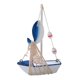 thumbnail image 5 of Mini modelo de velero decorativo de temática playera, pequeño barco de estilo mediterráneo de madera Pez, 5 of 9