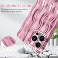 thumbnail image 5 of for iPhone 15 Pro Max Case Wavy Edge Water Ripple Pattern Design, Cute Wave Curly Frame Shape Soft Flexible TPU Shockproof Full-Body Protective Phone Case Cover for Women Girls, Shiny Silver, 5 of 5