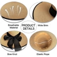 thumbnail image 5 of Sun Hats for Women Wide Brim Summer Beach Hats for Women Foldable Travel Straw UV Protection, 5 of 7