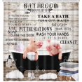 thumbnail image 2 of Cute Kids Shower Curtain, Rustic Country Funny Farmhouse Animals Pig Bathroom Rules Shower Curtains for Bathroom Decor, Motivational Educational Waterproof Bathtub Decor Accessories with Hooks,36X72in, 2 of 5