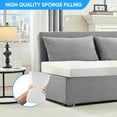 thumbnail image 2 of BALUS 62" Linen Queen Size Pull Out Sofa Bed Include 2 Pillows ,  Convertible Loveseat Sleeper Sofa with Foldable Mattress,  Light Gray, 2 of 8