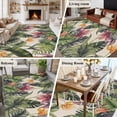 thumbnail image 6 of Large Area Rug 5'x8', Palm Leaves Non-slip Runner Carpet for Living Room/Bedroom/Office, Summer Botanical Tropical Plants Rustic Outdoor Indoor Rectangle Area Rugs Floor Mat for Kitchen/Dining Room, 6 of 9