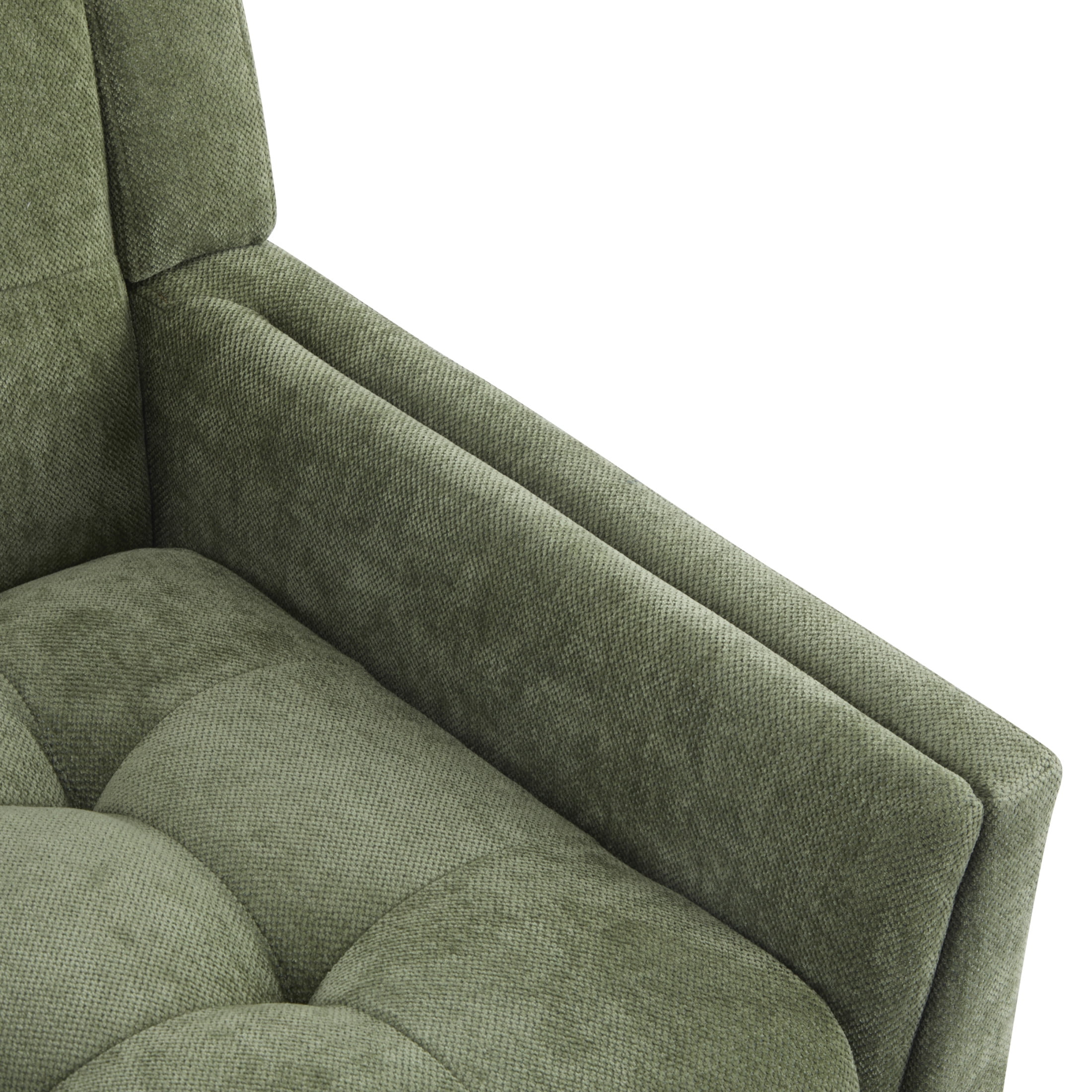 Christopher Knight Home Mid-Century Modern Armchair, Tufted Chenille Upholstery & Rubberwood Legs, Green
