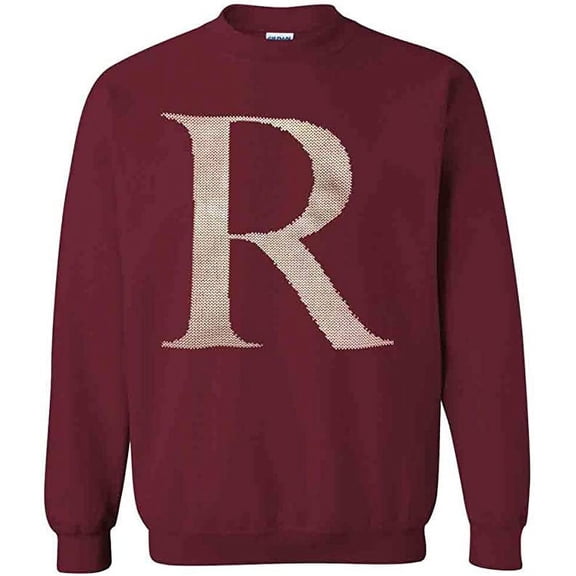 VictoryStore R Crewneck Sweatshirt Cardinal Maroon & Gold - Small