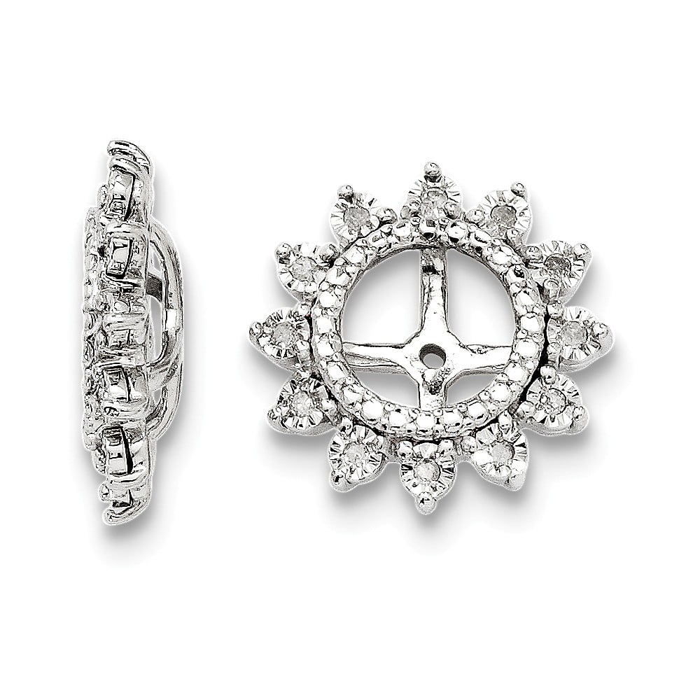 Earring Jackets Sterling Silver Rhodium Diam. Earring Jacket 1