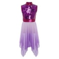 thumbnail image 3 of Zaldita  Kids Girls Sequin Sleeveless Mock Neck Liturgical Worship Praise Dance Overlay Dress Tunic Lyrical Dancewear Purple 14, 3 of 7