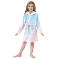thumbnail image 6 of FORMRS Kids Bathrobe Unisex Hooded Robe Toddler Pajamas Sleepwear, Size 7-9T, Blue Gradient, 6 of 7