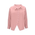 thumbnail image 6 of BXINGOHAI Button Down Shirts for Women Dress Shirts Cotton Long Sleeve Collared Blouse Work Business Casual Tops Pink 2XL, 6 of 6