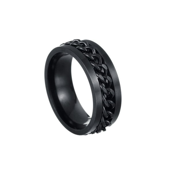 Ins moda mujer cadena enlace hombres anillo giratorio acero inoxidable cadena enlace hombres titanio acero sacacorchos anillo regalo Tan Jianjun unisex