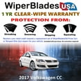 thumbnail image 2 of 2017 Volkswagen CC Beam Wiper Blades Wipers w/1yr Warranty (Set of 2) (WiperBladesUSA), 2 of 5