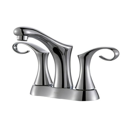 Kraus Cirrus FUS-13102 4 In. Centerset 2 Handle Bathroom Sink Faucet Set, Chrome
